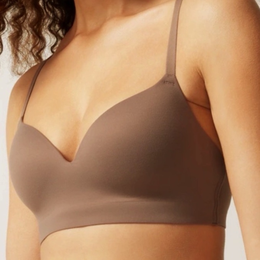 SOMA I Bra Embliss Wireless T Shirt Size 40C Taupe Brown Soft
